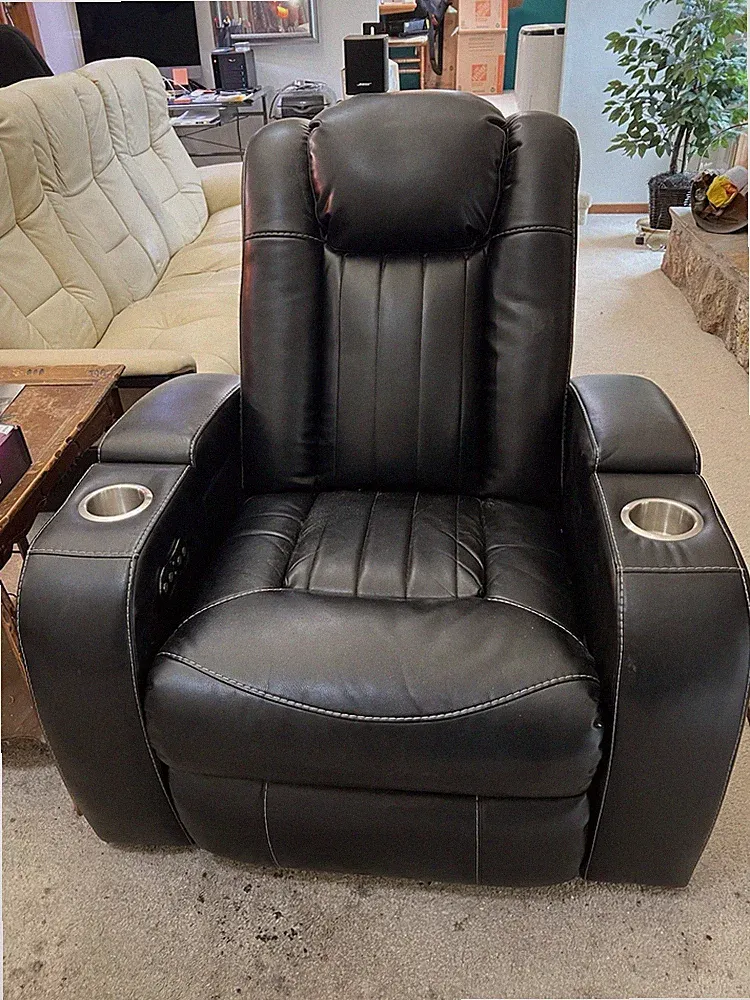Ashley Black Leather Electric Recliner