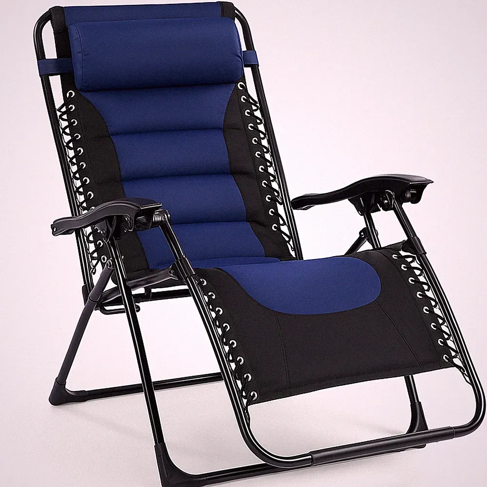 Backyard Expressions Deluxe XL Padded Recliner Zero Gravity Chair – Ergonomic...