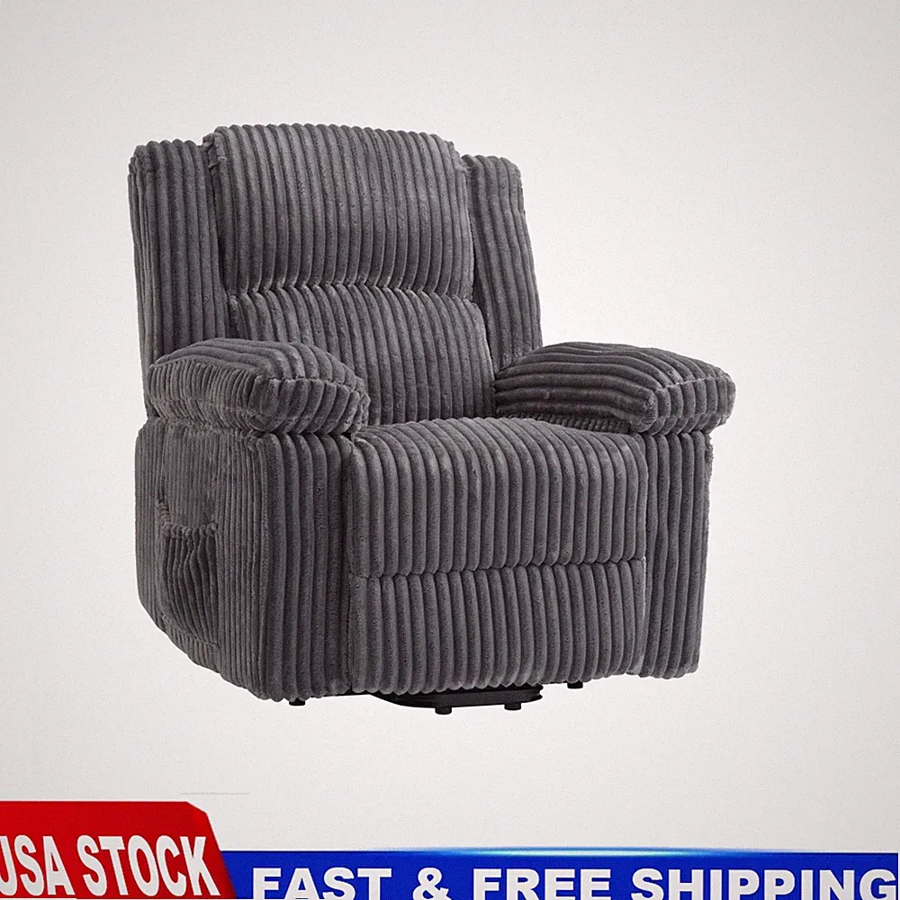 Garvee Corduroy Recliner Chair Manual Recliner Sofa with Handle 330Lb Adjustable
