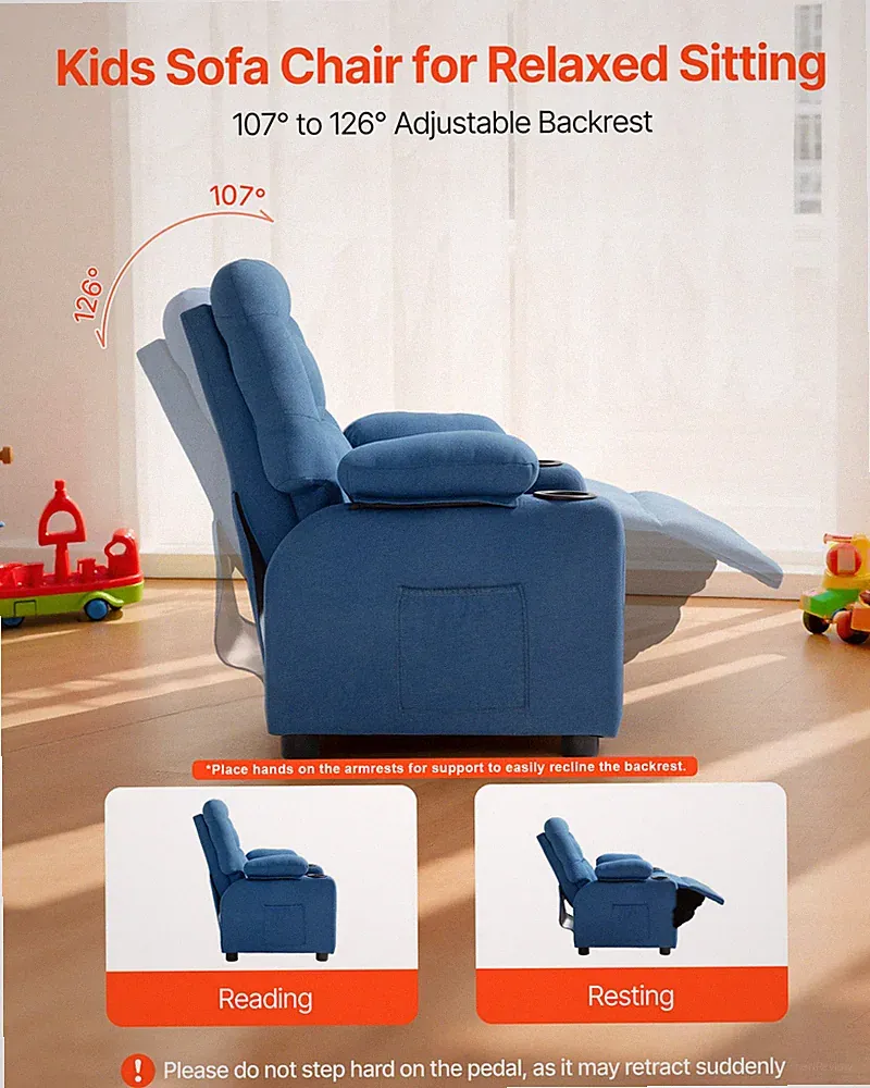 Kids Reclining Chair, Children(Blue)