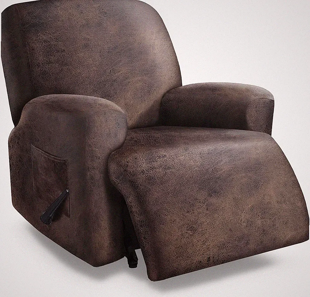 Leather like Oversized Recliner Chair Covers, Extra Large Big Man 4 Pieces Lazy