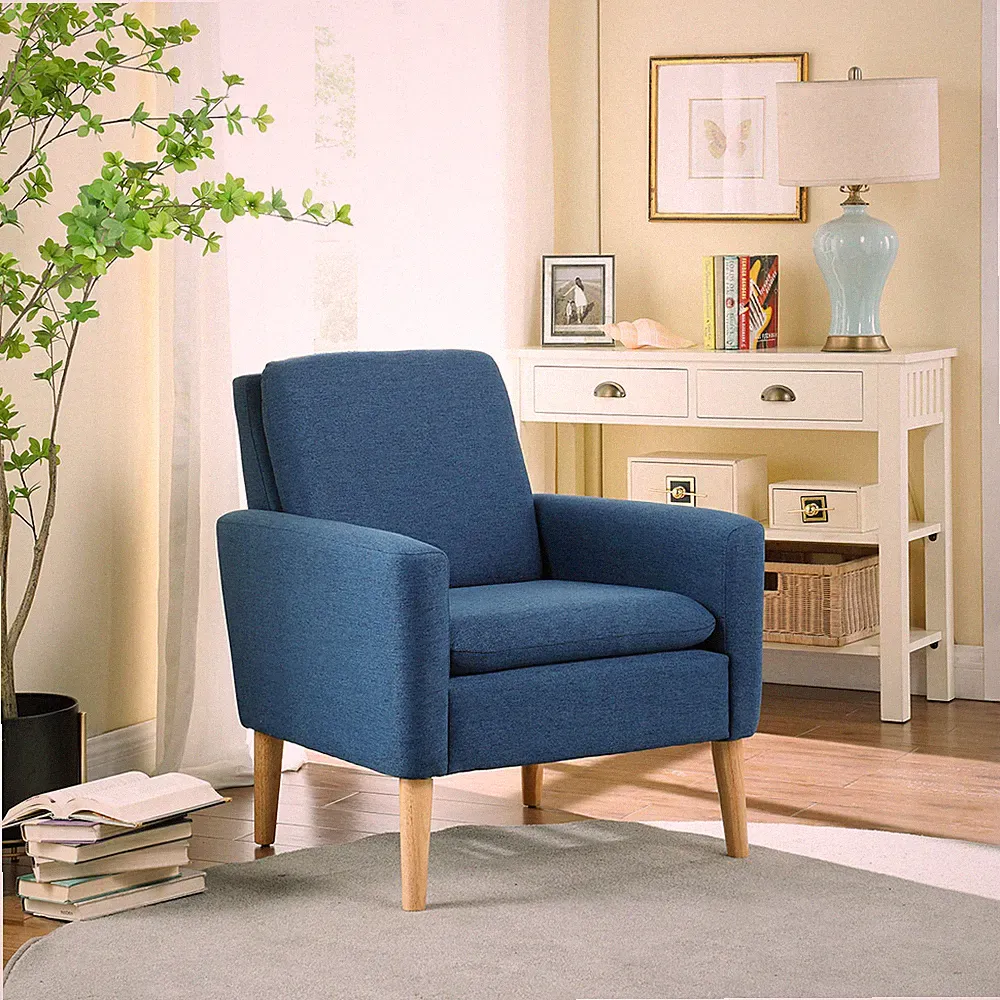 Modern Accent Armchair Single Sofa Fabric Upholstered Living Room Leisure Chair