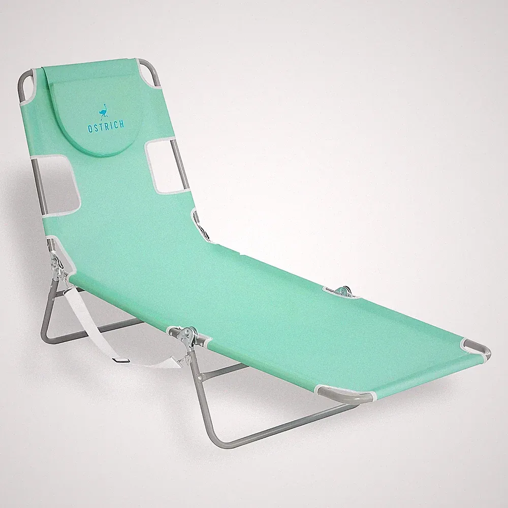 Ostrich The Original Chaise Lounge, Facedown Beach Pool Tanning Chair, Teal