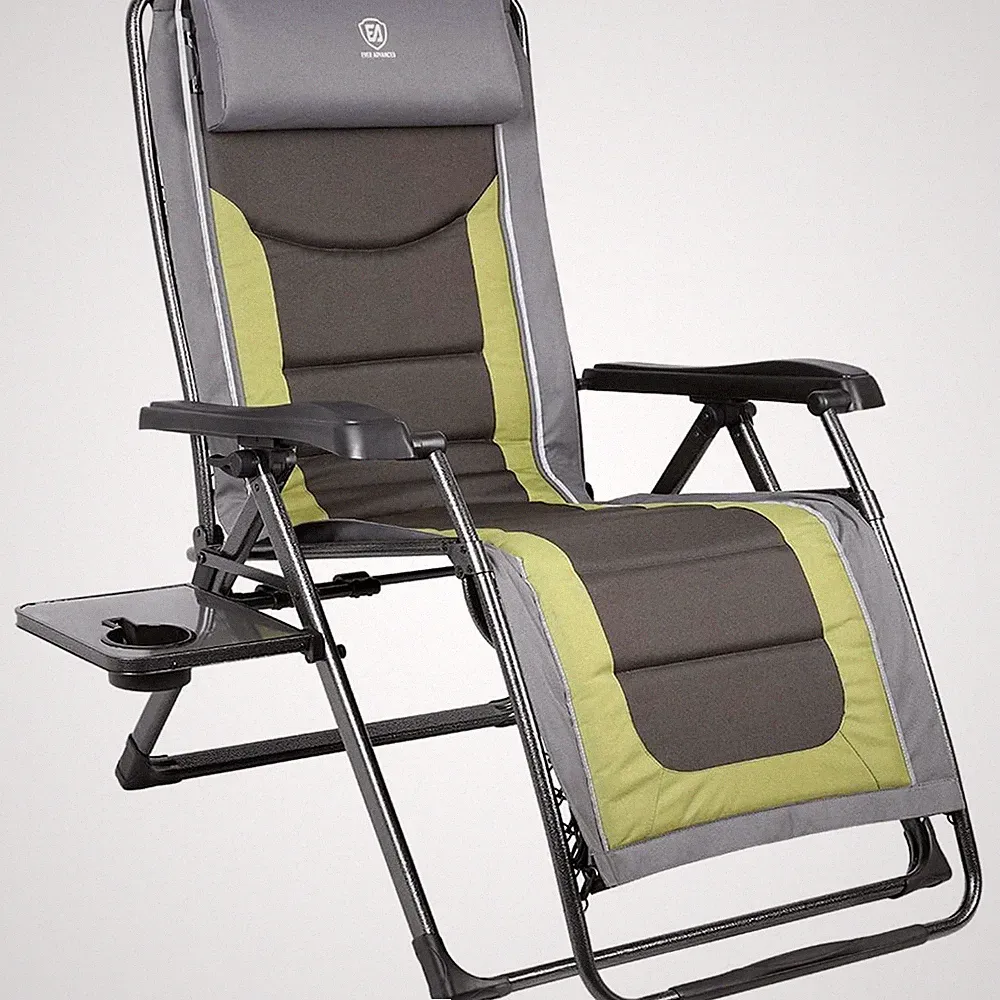 Oversize XL Zero Gravity Recliner Padded Patio Lounger Chair with Adjustable...