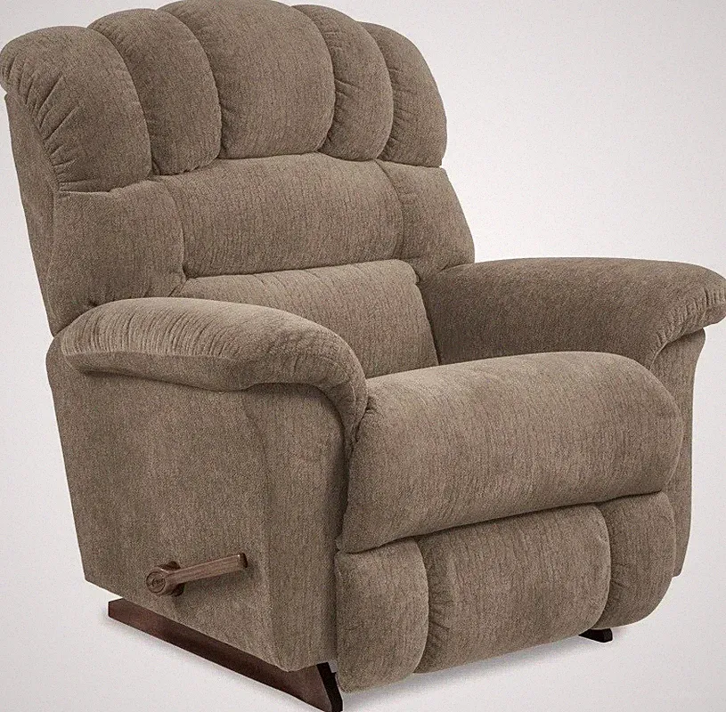 Oversized Beige La-Z-Boy Rocker Recliner Lazy Boy Manual Chair Big Tall Lazyboy
