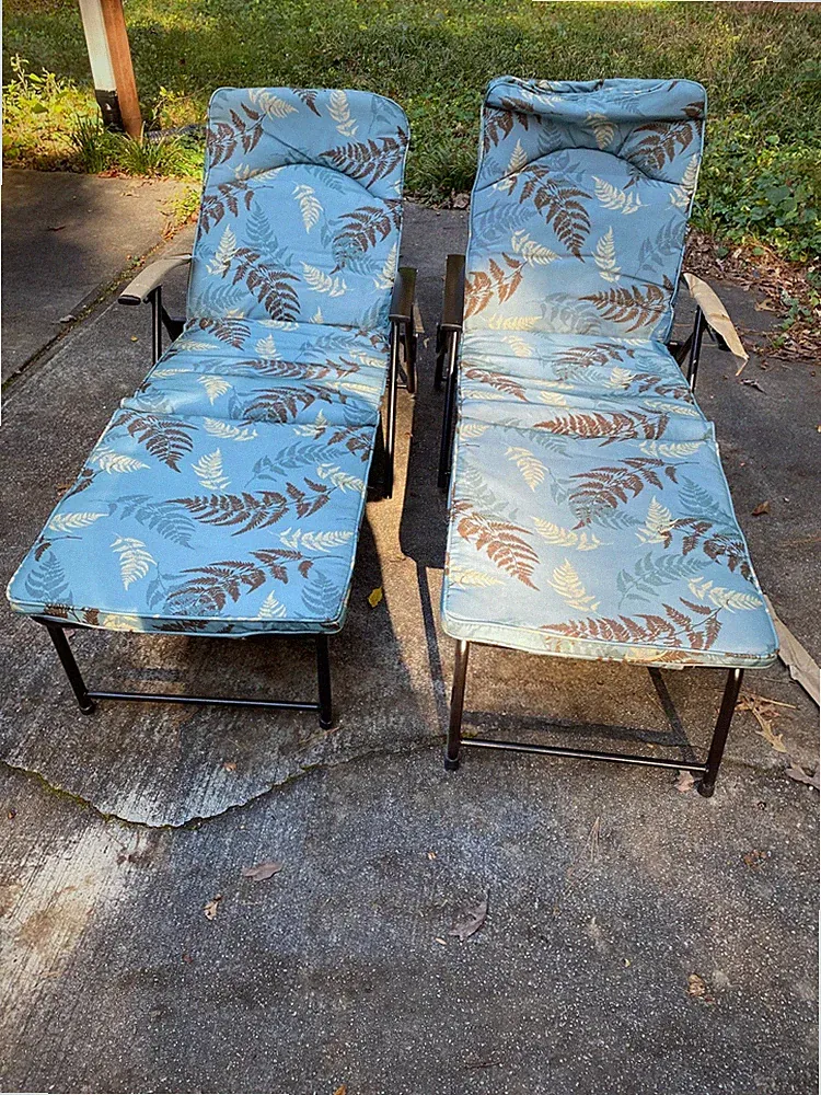 Wilson & Fisher Folding Chaise Lounge Chairs Set Padded Patio Recliner